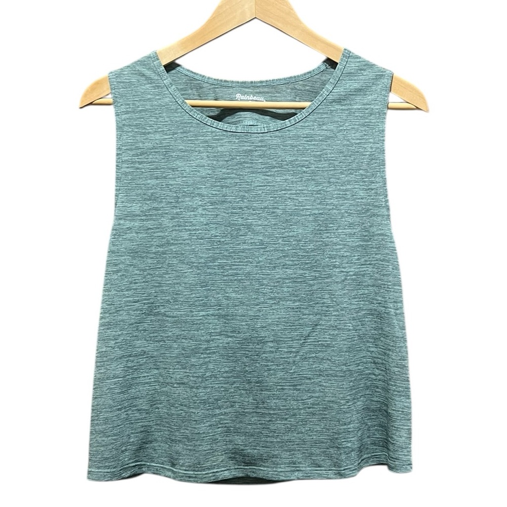 Rainbeau Heathered Green Boxy Soft Tank Top‎ Size Large